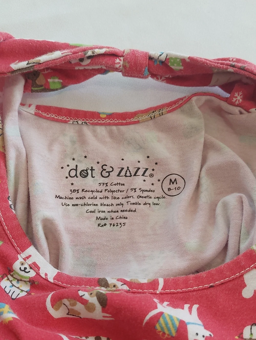 Girls Pink Dog Print Twirl Dress